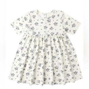 Rylee + Cru White Dress with Navy Floral Print